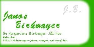 janos birkmayer business card